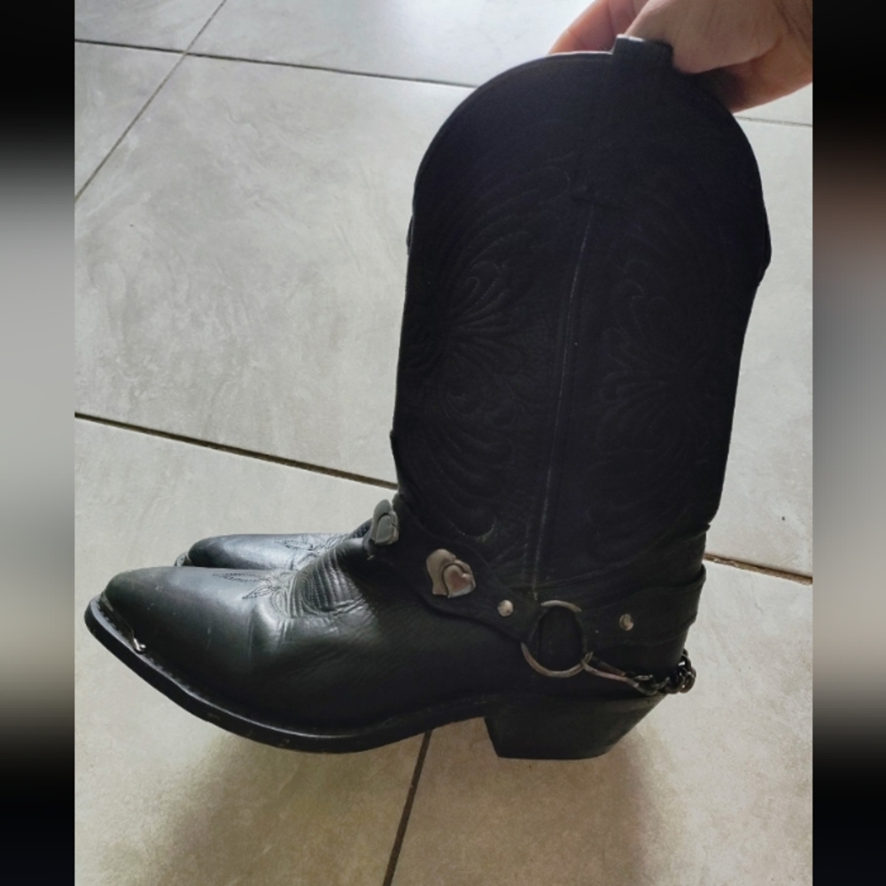 Black Western Cowboy Boots 7.5 - Picture 4 of 9